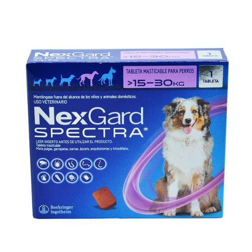 NexGard Spectra® Antipulgas para Perros de 15.1 a 30 Kg